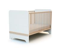 AT4 - Lit bébé évolutif en bois CARROUSEL Blanc et Hêtre Verni 70 x 140 cm Blanc et Hêtre Verni - Taille unique
