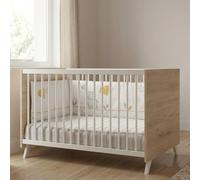 Lit Bébé Évolutif En Bois - Scandi Blanc/beige 70X140