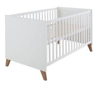 Roba Lit bébé évolutif Ole 70x140 cm Convertible Sommier réglable Pieds chêne massif Blanc