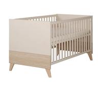 Lit bébé évolutif en lit junior - 70 x 140 cm - SIDNEY - Chêne / Beige