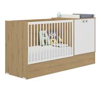 Lit bébé évolutif en lit junior Arthur imitation chêne (60 x 120 cm)