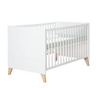 Lit Bébé Évolutif Leon Blanc - Chêne Othello 70X140