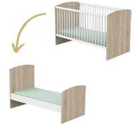 Sauthon Lit évolutif 70x140 Access - Blanc et Bois