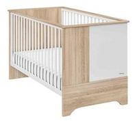 Lit bébé évolutif Sacha 70x140 en bois imitation chêne bocage et blanc - Galipette Blanc G