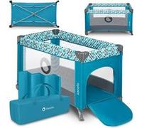 Lionelo Lit parapluie 2en1 Stefi – 0-36 mois, pliage rapide, sac de transport, 2 roulettes – Turqoise