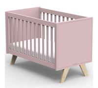 Lit bébé Madavin avec pieds en bouleau coloris au choix (60 x 120 cm)