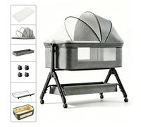 Lit bébé Magic ZC Cododo évolutif 0-24M 3 modes table à langer matelas confortable protection colonne jusqu'à 20kg gris