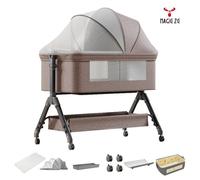 Lit Bébé，MagicZC Lit Bebe Cododo,Réglable，avec Six cadeaux, Moustiquaires, matelas, tables à langer etc, Kaki