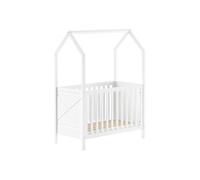 Lit Bébé Maisonnette "Scott" 60x120cm Blanc