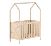 Lit Bébé Maisonnette "Scott" 60x120cm Naturel