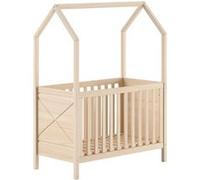 Lit Bébé Maisonnette "Scott" 60x120cm Naturel