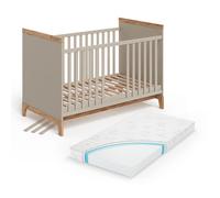 Lit bébé Malia, 70x140 cm avec matelas, Cachemire/Chêne Artisan, Vitalispa 58593