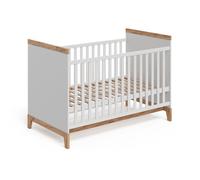 Lit bébé Malia, 70x140 cm, Blanc/Chêne Artisan, Vitalispa 58331