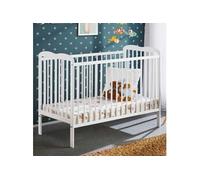 Lit Bébé & Matelas "Ala" 60x120cm Blanc Mat