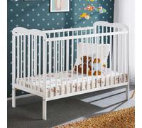 Lit Bébé & Matelas "Ala" 60x120cm Blanc Mat