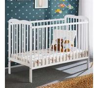 Lit Bébé & Matelas "Ala" 60x120cm Blanc Mat
