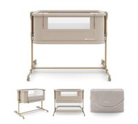 Lit Bébé Nestee Grow 2 3 En 1 Évolutif Avec Matelas, Cododo, 5 Niveaux, Pieds Télescopiques Beige Beige 50X90