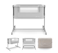 Lit Bébé Nestee Grow 2 3 En 1 Réglable Avec Extension Matelas, Lit Évolutif, Transport Facile Gris Clair Gris Clair 50X90