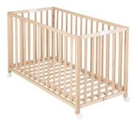 Lit bébé pliant - 60 x 120 cm - ROBA - FOLD UP - Roulettes - Bois naturel