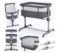 Lit bébé pliant de voyage - Nukido - Extension avec matelas - Réglage en hauteur 7 niveaux - Entrée latérale amovible