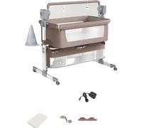Lit bébé, réglable en hauteur, avec télécommande incluse, BJJ-601-KHAKI