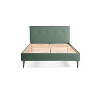 Best mobilier – Lit Monet 160 x 200 en tissu vert sauge – Sommier inclus