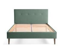 Best mobilier – Lit Monet 160 x 200 en tissu vert sauge – Sommier inclus