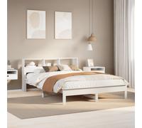 Vidaxl Lit Bibliothèque Sans Matelas Blanc 90x190cm Bois De Pin Massif Blanc