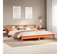 Lit Bibliothèque/Cadre de lit sans Matelas Chambre Bois de Pin Massif vidaXL