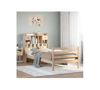 Lit bibliothèque sans matelas 100x200 cm bois massif de pin 3321934