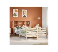 Lit Bibliothèque sans Matelas Adulte Sommier à Lattes Chambre Bois Massif vidaXL