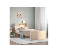 Lit bibliothèque sans matelas 75x190 cm bois de pin massif, lit, meuble de chambre à coucher, lit avec rangement, lit 3322447