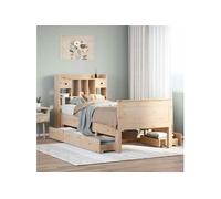 Lit bibliothèque sans matelas 90x200 cm bois de pin massif 3308930