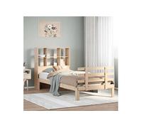 Lit bibliothèque sans matelas 90x200 cm bois de pin massif 3322751