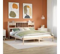 Vidaxl Lit Bibliothèque Sans Matelas 135x190 Cm Bois De Pin Massif
