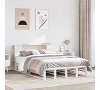 Vidaxl Lit Bibliothèque Sans Matelas Blanc 120x190 Cm Bois Massif Blanc