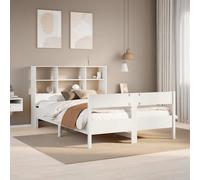 Lit bibliothèque sans matelas blanc 160x200 cm bois pin massif 3322982