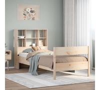 Vidaxl Lit Bibliothèque Sans Matelas 150x200 Cm Bois Massif De Pin Marron