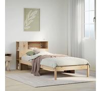 vidaXL Lit bibliothèque sans matelas en pin massif 75x190 cm sommier à lattes marron