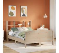 Lit Bibliothèque sans Matelas Adulte Sommier à Lattes Chambre Pin Massif vidaXL