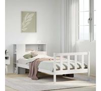 Vidaxl Lit Bibliothèque Sans Matelas Blanc 90x200cm Bois De Pin Massif Blanc