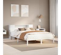 Vidaxl Lit Bibliothèque Sans Matelas Blanc 150x200 Cm Bois Pin Massif Blanc