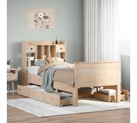 Lit Bibliothèque sans Matelas Adulte Sommier Chambre Bois Massif de Pin vidaXL