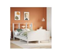 Vidaxl Lit Bibliothèque Sans Matelas Blanc 160x200 Cm Bois Pin Massif Blanc