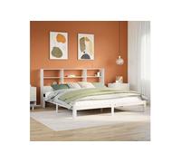 vidaXL Lit bibliothèque sans matelas blanc 180x200 cm bois pin massif