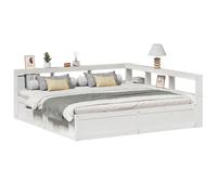 Lit bibliothèque sans matelas blanc 180x200 cm bois pin massif lit vidaXL