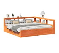 Lit bibliothèque sans matelas blanc 180x200 cm bois pin massif lit vidaXL