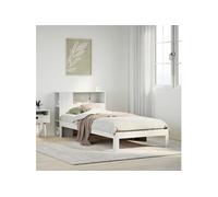 vidaXL Lit bibliothèque sans matelas blanc 75x190cm bois de pin massif 3322535 Blanc G