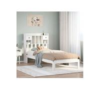 vidaXL Lit bibliothèque sans matelas blanc 75x190cm bois de pin massif