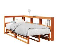 Lit bibliothèque sans matelas cire marron 90x190 cm pin massif lit vidaXL